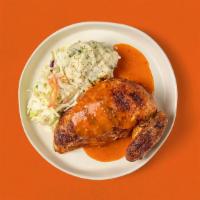 Quarter White Meat Chicken Meal · Rotisserie chicken breast and wing covered with delicious, spicy Peri Peri sauce. Served wit...