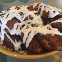 Sweet Plantains & Crema · Fried Sweet Plantains with Crema and Queso Cotija