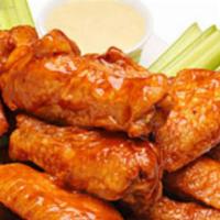 Buffalo · 6 Wings serve with Carrot and Celery and blue Cheese or Ranch