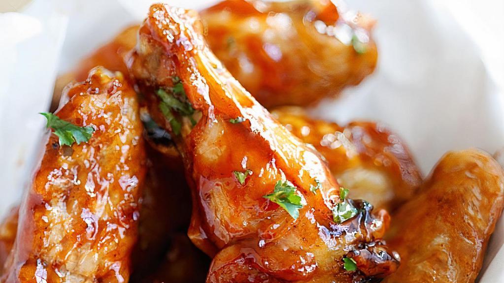 Hot Honey Wings · 6 Wings serve with Carrot and Celery