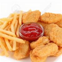 Nuggets And Ff With 🍏 Juice · 6 nuggets with French Fries