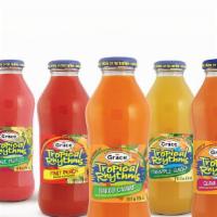 Tropical Rhythms · Choice of : fruit punch, guava carrot, island mango, mango carrot, pineapple guava and sorre...
