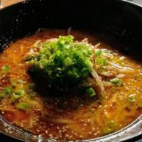 Tan Tan Men · Spicy soup w/ sesame miso pork topping.