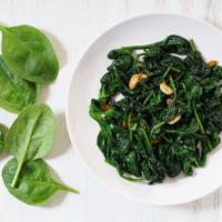 Sauteed Spinach · Seasoned Spinach, cooked in oil over heat.