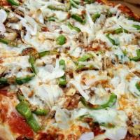 Italian Combo Pizza (Medium) · Pepperoni, sausage, green peppers, onions, mushrooms, and extra cheese.