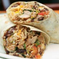 Grilled Chicken · Rice, beans, lettuce, pico de gallo, and cheese.