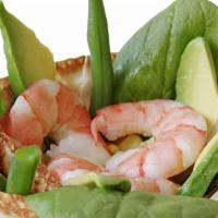 Shrimp Avocado · Shrimp, Lettuce, String Bean, Avocado, Spinach, Corn, Sesame with the Japanese Mayonnaise & ...