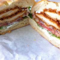 Chicken Cutlet Sandwich · Seasoned and breaded fried chicken cutlets with melted cheese and your favorite veggies.