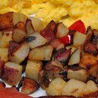 Egg And Home Fries With Turkey Bacones  · 