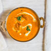 Chicken Tikka Masala · Boneless pieces of chicken tikka cooked in creamy butter sauce with fresh tomatoes and fragr...
