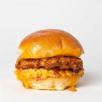 Mike'S Hot Honey Bun · Crispy Chicken, Cheddar, Jalapeno Pimento Cheese, & Mike's Hot Honey on an Orwasher's non-GM...