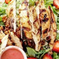 Grilled Chicken Caesar Salad · grilled chicken romaine lettuce with croutons, aged parmigiana. cheese and caesar dressing