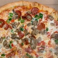 Supreme Pizza · mushrooms, pepperoni, bell peppers, our pizza sauce and mozzarella