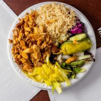 Chicken Gyro Platter · Picked For you. Platters come with Brown rice and salad (Lettuce, tomato, cucumber, cabbage,...