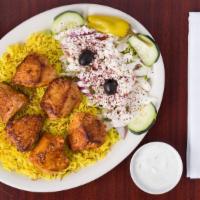 Chicken Shish Kebab Platter · Picked For you. Platters come with Brown rice and salad (Lettuce, tomato, cucumber, cabbage,...