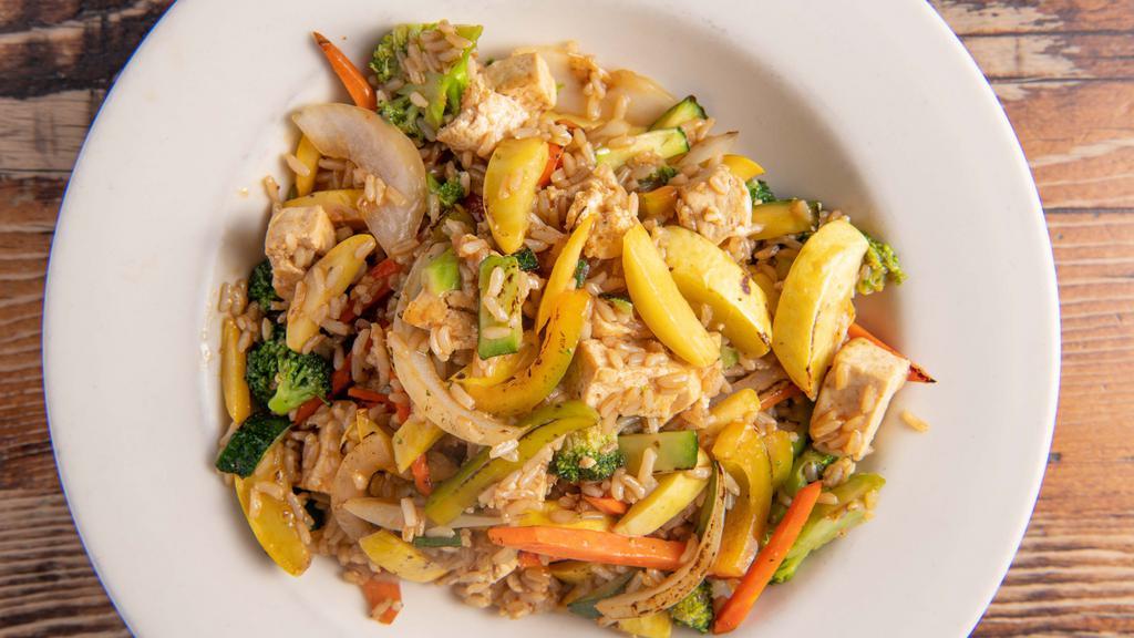 Vegetable Stir Fry · Spicy. With brown rice.