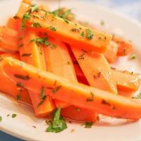 Marinated Carrots · Marinated with garlic and parsley.