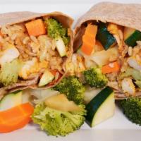 Teriyaki Glazed Wrap · Chicken and mixed veggies grilled with lite glazed teriyaki sauce and a touch of brown rice.