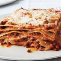 Lasagna Bolognese · layers of fresh pasta, classic pork & beef ragú and parmigiano. (cannot be done gluten-free ...