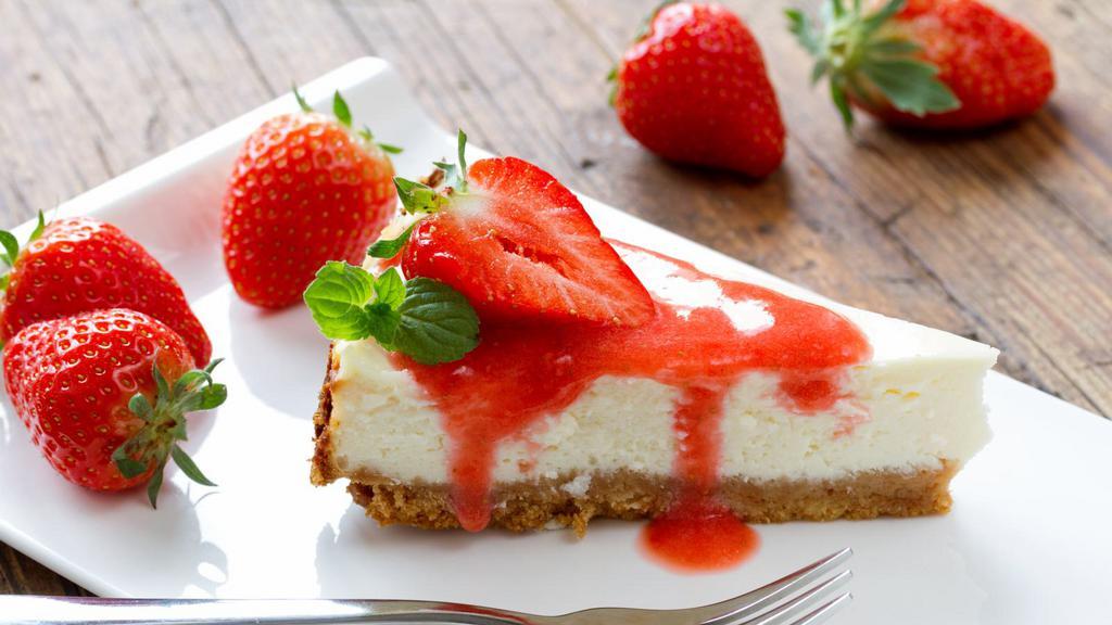 Strawberry Cheesecake · Creamy strawberry cheesecake.
