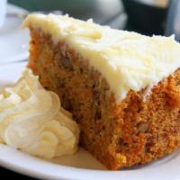 Carrot Cake · Moist cake with cream cheese frosting.