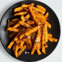 So Sweet Potato Fries · Freshly cut onions lightly battered and fried until golden crisp. Served with marinara sauce.