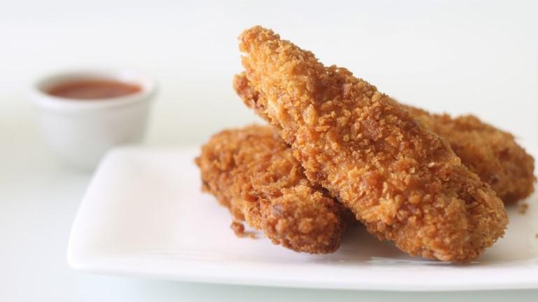 Crispy Chicken Fingers · With wasabi mayo.