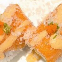Spicy Salmon - 2020 Roll · A very fragrant and savory sushi roll composed of kani and avocado inside, topped with spicy...