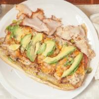 The Blazing Sandwich · Buffalo chicken, Sausalito turkey, Colby Jack Cheese, Lettuce, Tomato, Avocado and Spicy mus...
