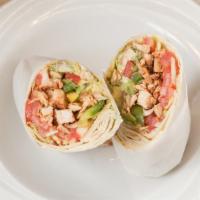 California Wrap · Grilled chicken, lettuce, tomato, roasted pepper, avocado and ranch dressing.
