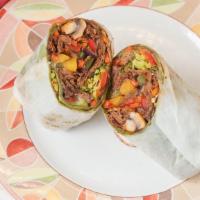 Hi Mango Wrap · Grilled chicken, mozzarella cheese, mushroom, onion, broccoli, pepper, carrot and sambal sau...