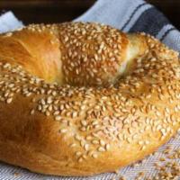Sesame Bagel With Cream Cheese · Made fresh daily.