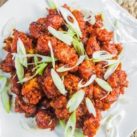 Gobi Manchurian · Normal spicy, vegan. A wonderful Indo or Chinese creation of cauliflower topped with a robus...