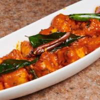Paneer 65 · Cubes of Paneer marinated in corn with our batter with spices, deep fried and tossed in spic...