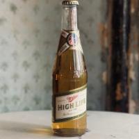 Miller, High Life, Pale Lager
 · WI, United States, 4.7%, 12 oz. bottle.