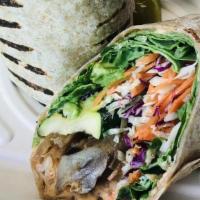 Grilled Vegetable Haloumi Cheese Wrap · Pan Seared Haloumi Cheese, Grilled Japanese Eggplant and Zucchini, Avocado, Spinach, Red and...