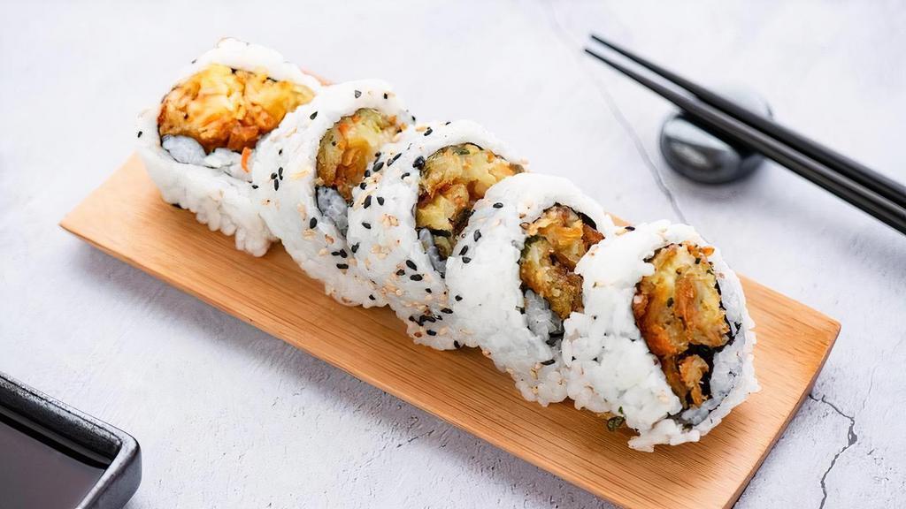 R4 Veggie Tempura Roll (5Pcs) · Sushi roll with vegetable tempura.