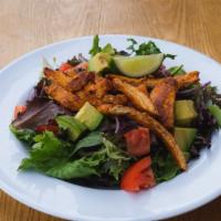 La Casa · Heart salad, tomato, red onion, avocado, and crispy chips mixed with lime vinaigrette, Grill...