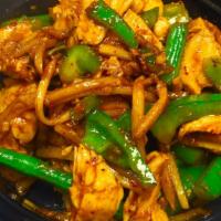Pad Ped(Spicy Bamboo) · Bell pepper, string bean and bamboo. * 
 
*Medium Spicy