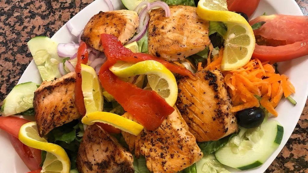 Marinated Grilled Salmon · Grilled marinated salmon with mixed grilled vegetables
