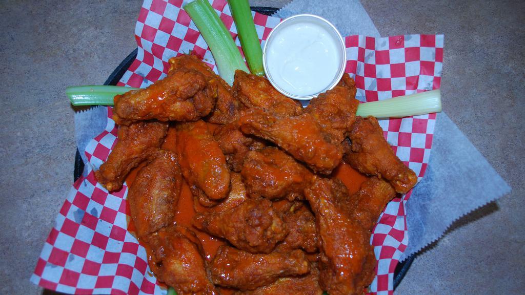 15 Piece Wings · All wings come with a side of bleu cheese & celery.