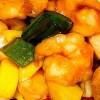 香芒蝦 Shrimp W. Mango · With Soup, White/ Fried Rice