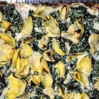 Carciofi E' Spinaci · sauteed spinach, marinated artichokes, creamy ricotta, straciatella, grated pecorino romano,...