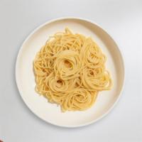 Spaghetti Pasta · Spaghetti pasta with choice of sauce and toppings.