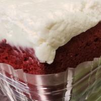 Red Velvet Cake · With cream cheese frosting.