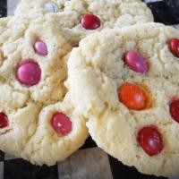 M & M Sugar Cookies 3 Pack · Sugar Cookies topped with M&M's.