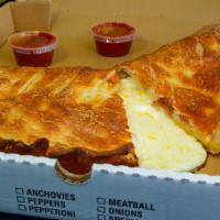 Cheese Calzone · With Mozzarella Cheese and Ricotta Cheese.