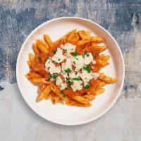 Pretty Penne Vodka Pasta · Fresh penne cooked with Italian tomato and light cream sauce.