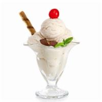 Vanilla Ice Cream Sundae · 2 scoops of delicious Haagen-Dazs vanilla ice cream flavor along with chocolate syrup, whipp...