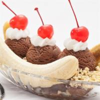 Chocolate Ice Cream Banana Split · A whole banana with 3 scoops of delicious Haagen-Dazs chocolate ice cream, chocolate syrup, ...